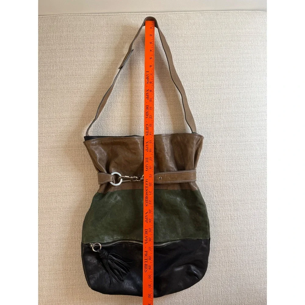 High Fashion Genuine Italian Leather Hobo Bag Patchwork Multicolor Slouchy Large